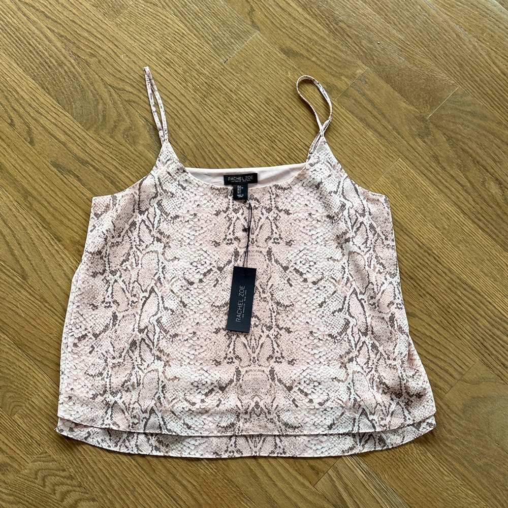 NWT Rachel Zoe Pink Snake Pattern Camisole Tank